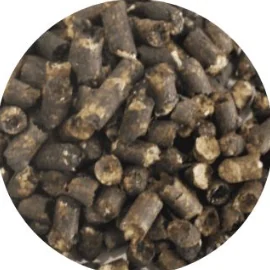 Cellulose fibre pellets processed from the fruit bunch